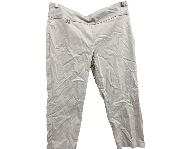 Alfani Womens Beige Cotton Blend Capri Pants Tummy Control Petite Size 10P