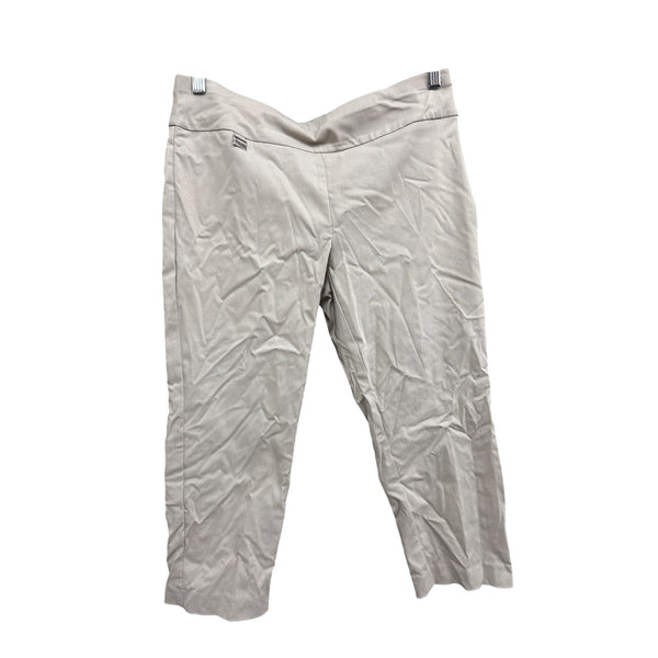 Alfani Womens Beige Cotton Blend Capri Pants Tummy Control Petite Size 10P