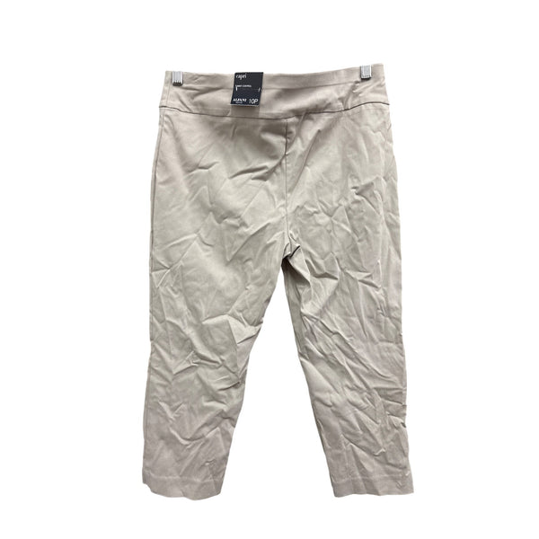 Alfani Womens Beige Cotton Blend Capri Pants Tummy Control Petite Size 10P