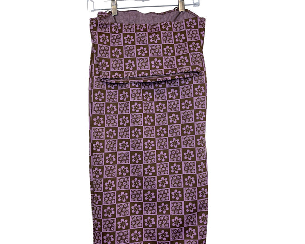 Fashion Nova Womens Brown & Pink Floral Print Skirt And Crop Top Set Size S