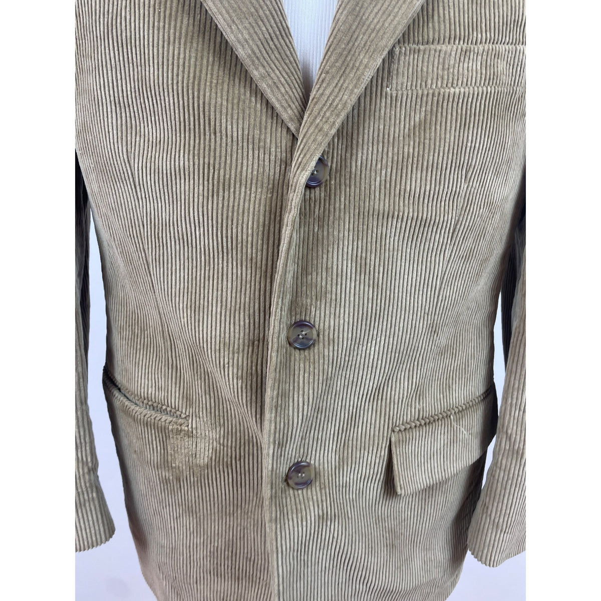 Cordovan & Grey Men's Beige Blazer Jacket With Button Closure & Notch Lapel