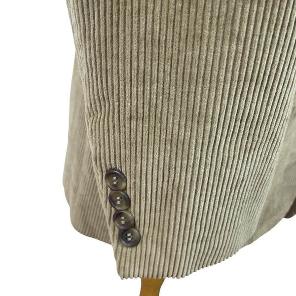 Cordovan & Grey Men's Beige Blazer Jacket With Button Closure & Notch Lapel