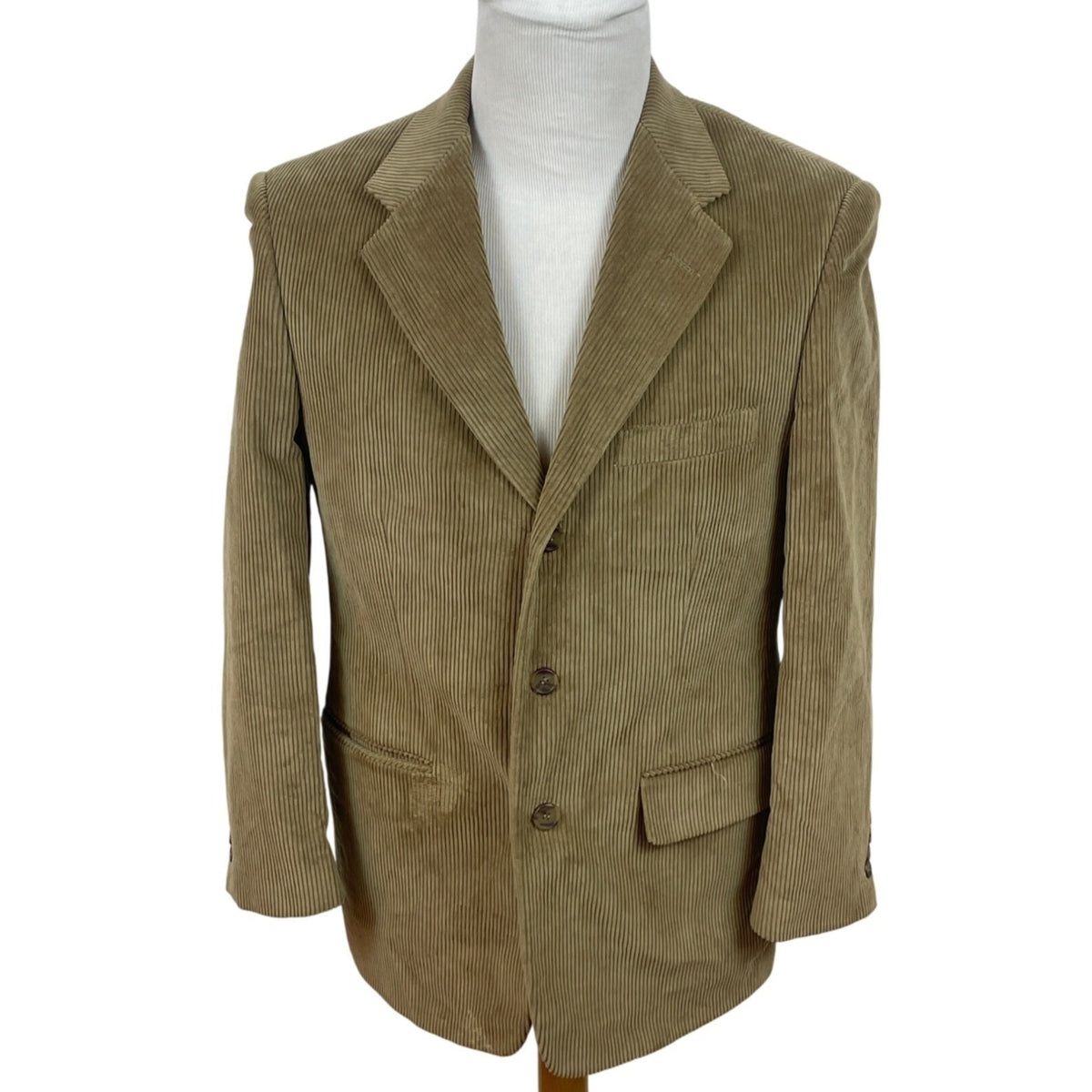 Cordovan & Grey Men's Beige Blazer Jacket With Button Closure & Notch Lapel