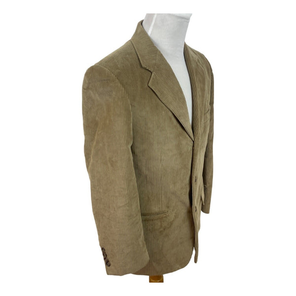 Cordovan & Grey Men's Beige Blazer Jacket With Button Closure & Notch Lapel
