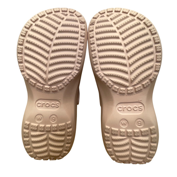 Crocs Women’s Light Pink EVA Slip-On Iconic Comfort Platform Clogs Size W9