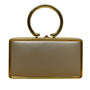 Nordstrom Women’s Off White Clutch Bag With Gold Frame Handle & Chain Strap