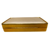 Nordstrom Women’s Off White Clutch Bag With Gold Frame Handle & Chain Strap