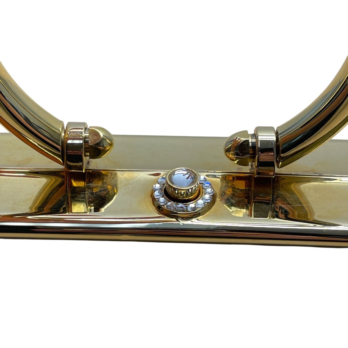 Nordstrom Women’s Off White Clutch Bag With Gold Frame Handle & Chain Strap