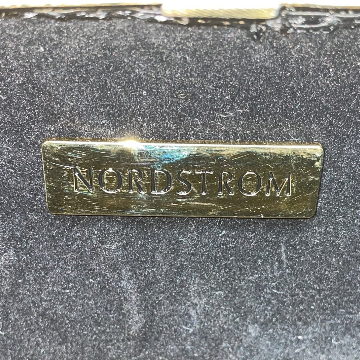 Nordstrom Women’s Off White Clutch Bag With Gold Frame Handle & Chain Strap