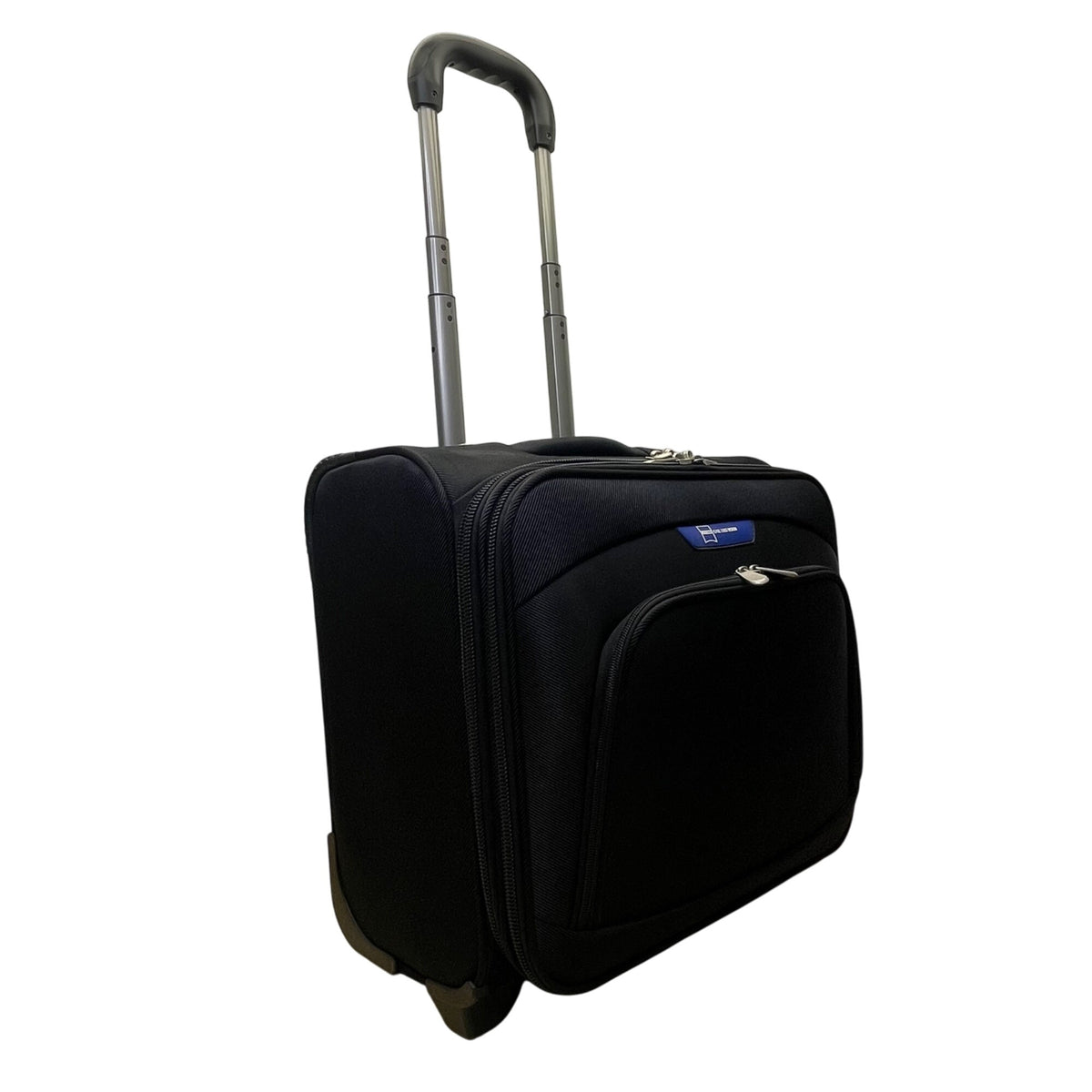 Zeiss Black Fabric With Telescoping Handle Rolling Travel Carry-On Luggage