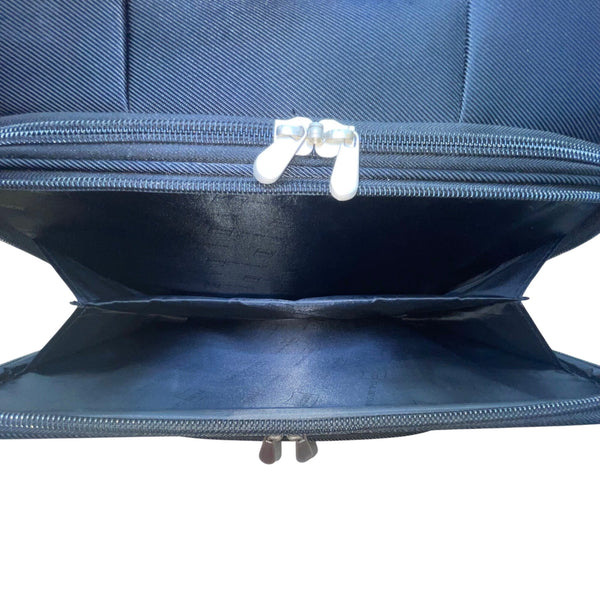 Zeiss Black Fabric With Telescoping Handle Rolling Travel Carry-On Luggage