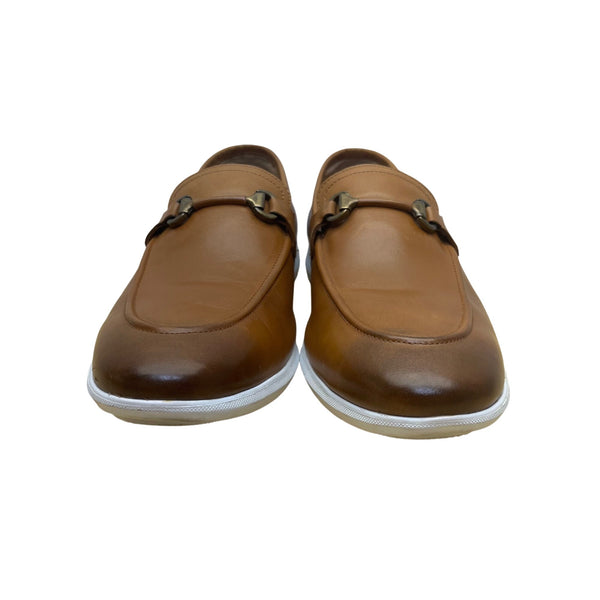 Thomas & Vine Men’s Brown Genuine Leather Slip-On Comfortable Bit Loafers Size 9