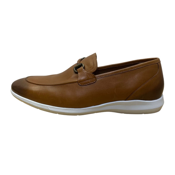 Thomas & Vine Men’s Brown Genuine Leather Slip-On Comfortable Bit Loafers Size 9