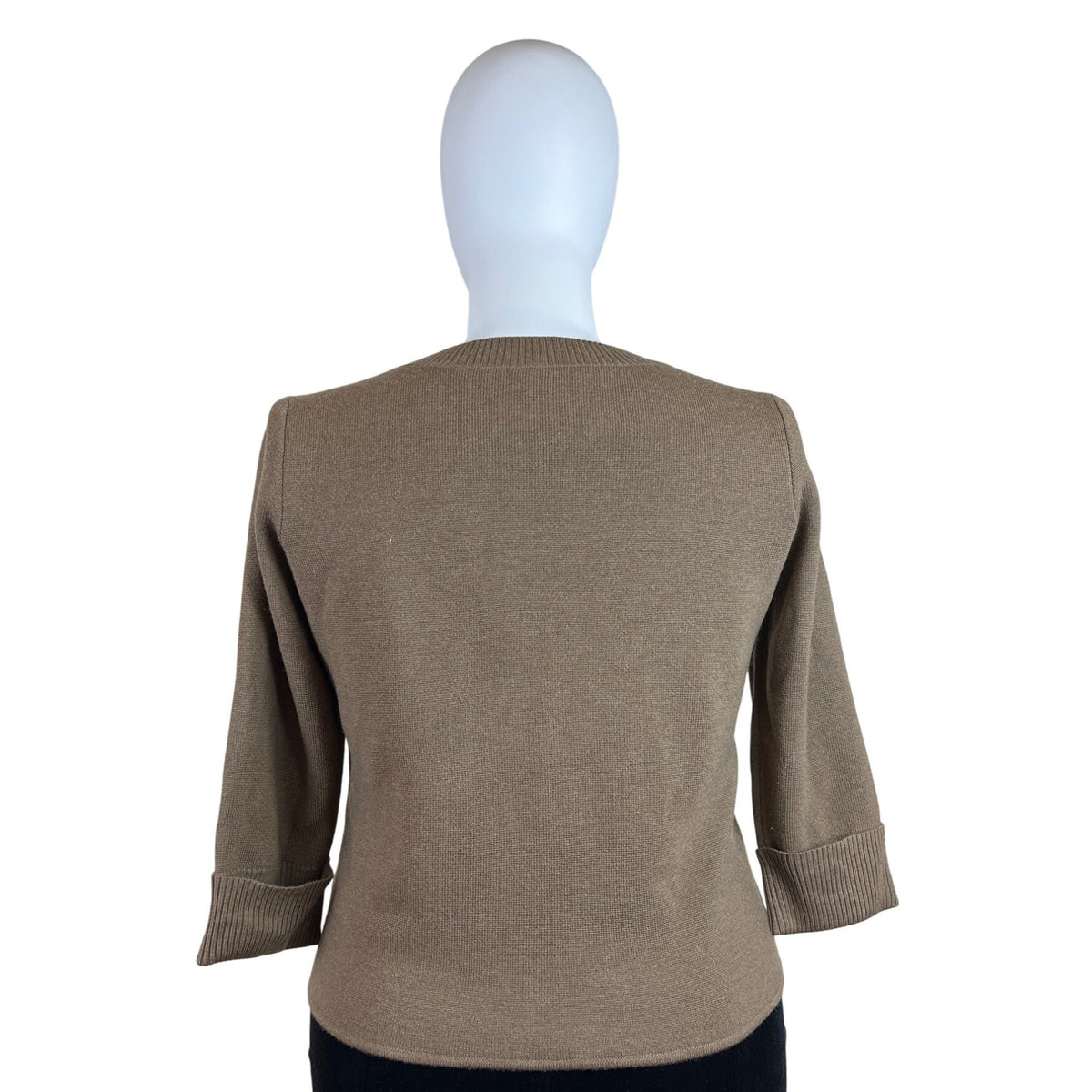 Talbots Women’s Tan Knit Button Up Lightweight Cardigan Sweater Size XL