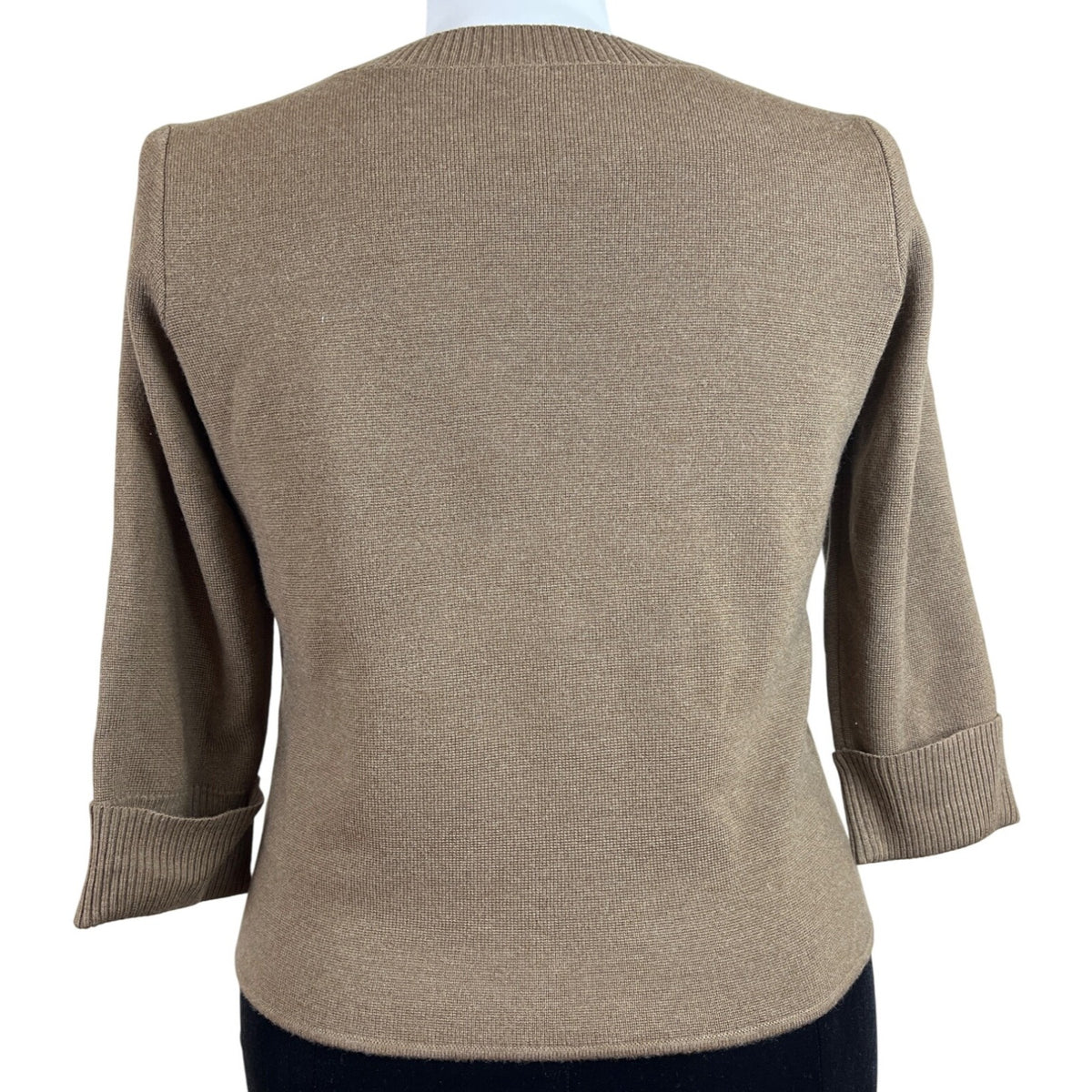 Talbots Women’s Tan Knit Button Up Lightweight Cardigan Sweater Size XL