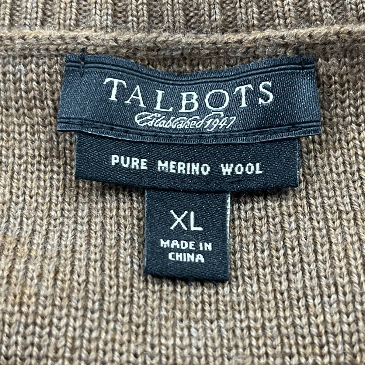 Talbots Women’s Tan Knit Button Up Lightweight Cardigan Sweater Size XL