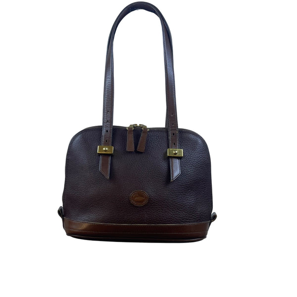 Dooney & Bourke Women’s Brown All-Weather Leather Gold Hardware Shoulder Tote