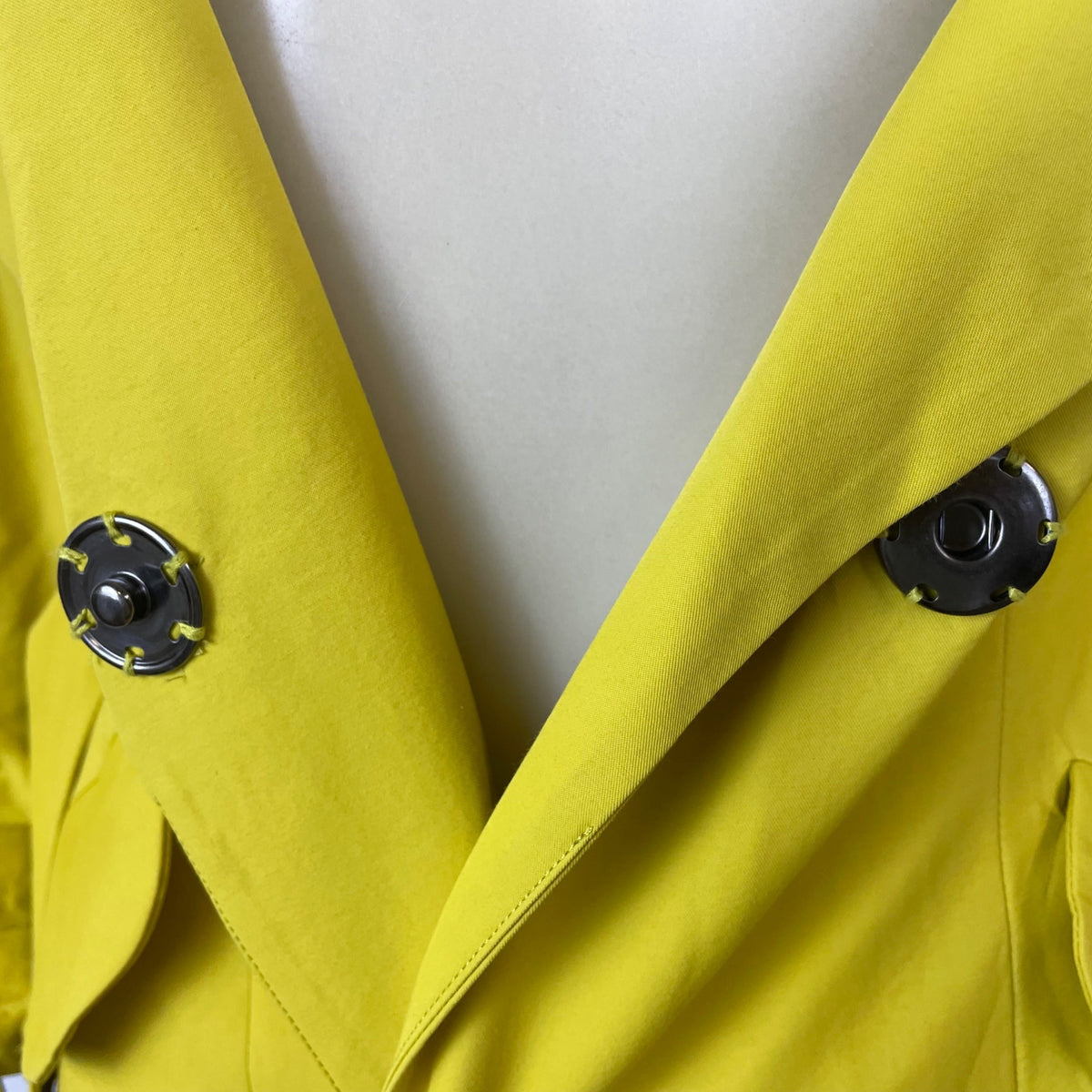 Yoana Baraschi Women's Yellow Wrap Blazer Jacket With Belt Details Size 4