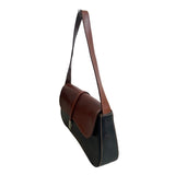Conte Di Cavour Women's Black And Brown Leather Shoulder Bag Sz M