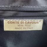 Conte Di Cavour Women's Black And Brown Leather Shoulder Bag Sz M