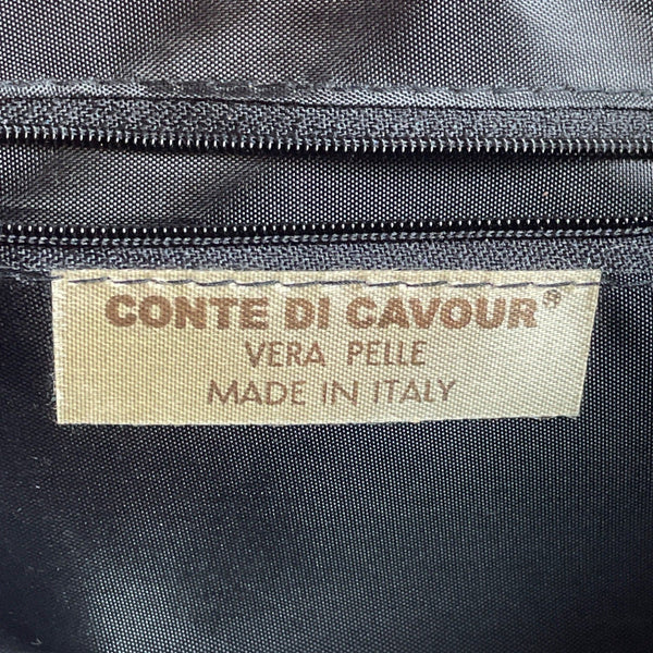 Conte Di Cavour Women's Black And Brown Leather Shoulder Bag Sz M