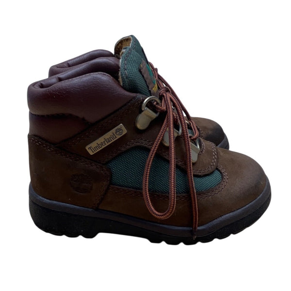 Timberland Toddler Brown & Green Nubuck Leather Lf Field Boots Size 8