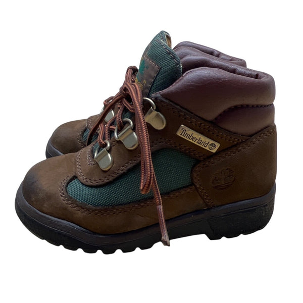Timberland Toddler Brown & Green Nubuck Leather Lf Field Boots Size 8