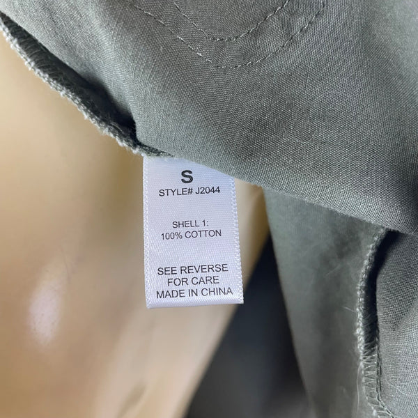 Active Usa Asymmetrical Floral Embroidered Womens Green  Hooded Jacket Sz S