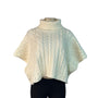 Lalavon Womens Cream Knit Short Sleeve Turtleneck Poncho Top Size S