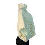 Lalavon Womens Cream Knit Short Sleeve Turtleneck Poncho Top Size S