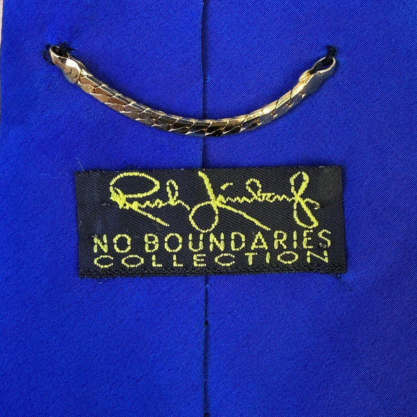 Ruch Limbaugh No Boundaries Collections Blue Silk Abstract Tie Vibrant Pattern