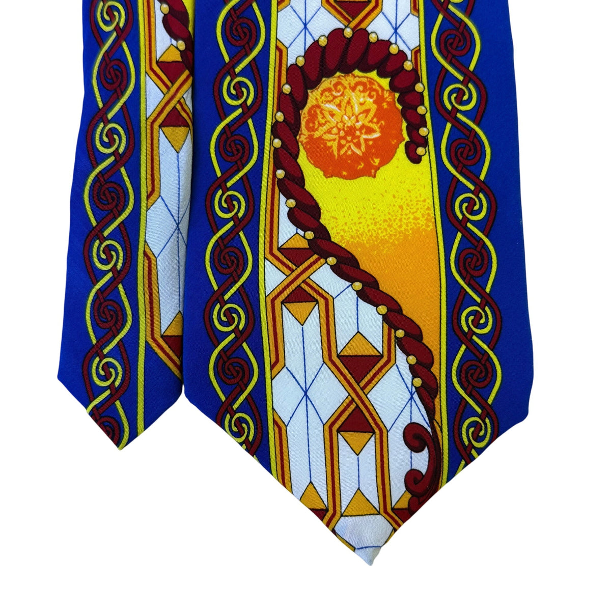 Ruch Limbaugh No Boundaries Collections Blue Silk Abstract Tie Vibrant Pattern