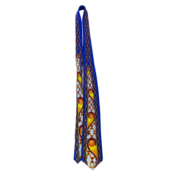 Ruch Limbaugh No Boundaries Collections Blue Silk Abstract Tie Vibrant Pattern
