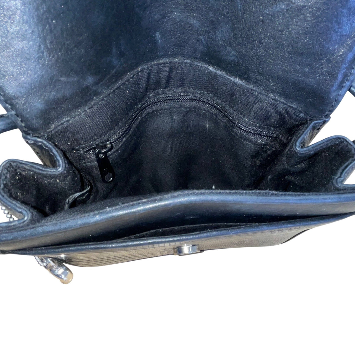 Vintage Brighton One World Black Leather Gold Equestrian Medallion Shoulder Bag