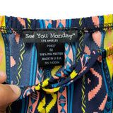 See You Monday Womens Multicolor Polyester Wide Leg Pants Size M Boho Style Made U.S.A