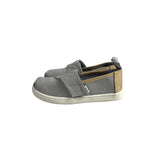 Toms Kids Boy Gray And Brown Tiny Canvas Classic Slip-On Shoes Sz 10