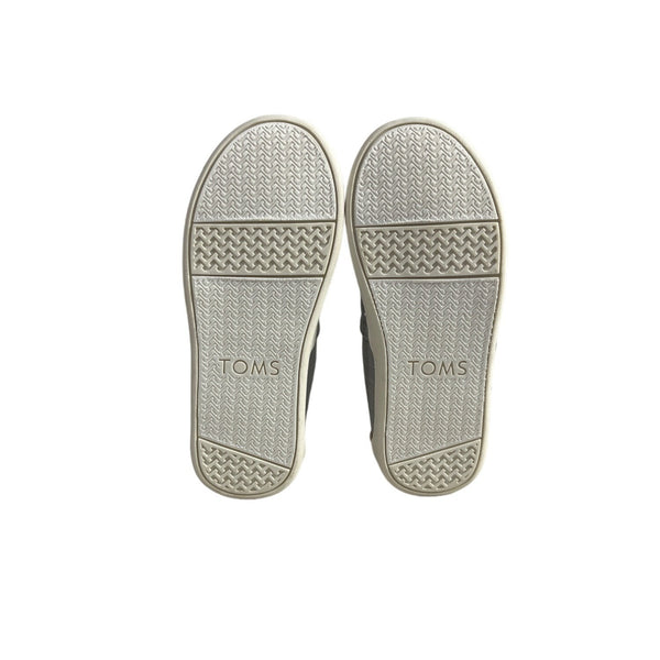 Toms Kids Boy Gray And Brown Tiny Canvas Classic Slip-On Shoes Sz 10
