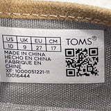 Toms Kids Boy Gray And Brown Tiny Canvas Classic Slip-On Shoes Sz 10