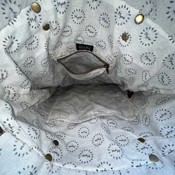 Myra Bag Womens Olive Cotton Canvas With & Leather Straps Bicycle Graphic Tote