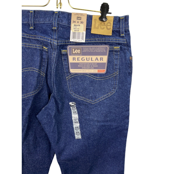 Vintage 90s Y2K Lee Mens Regular Fit Straight Leg Jeans 34x30 Dark Blue - New