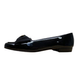 Salvatore Ferragamo Black Patent Leather Paragone Vara Bow Loafers Sz 5.5 B