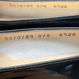 Salvatore Ferragamo Black Patent Leather Paragone Vara Bow Loafers Sz 5.5 B