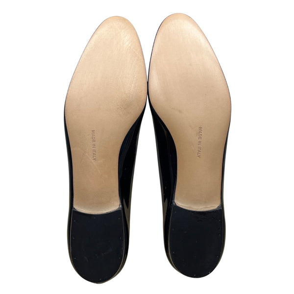Salvatore Ferragamo Black Patent Leather Paragone Vara Bow Loafers Sz 5.5 B