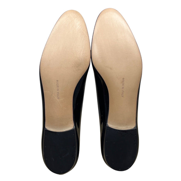 Salvatore Ferragamo Black Patent Leather Paragone Vara Bow Loafers Sz 5.5 B