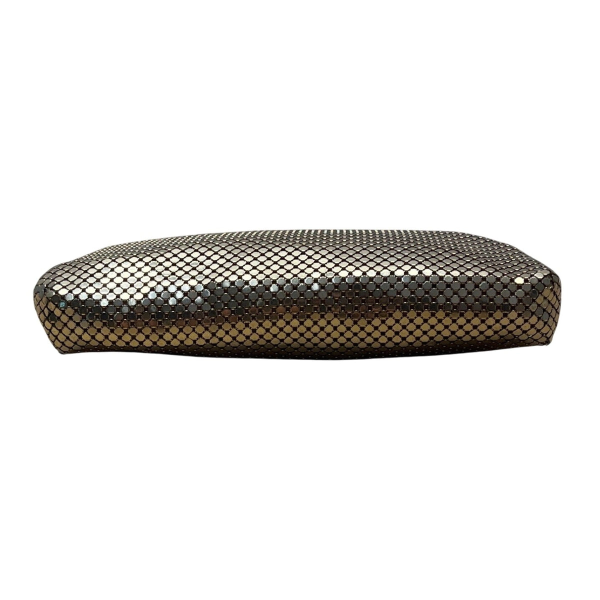 Vintage Gold-Tone Metal Mesh Zippered Pouch Clutch Bag Sz S