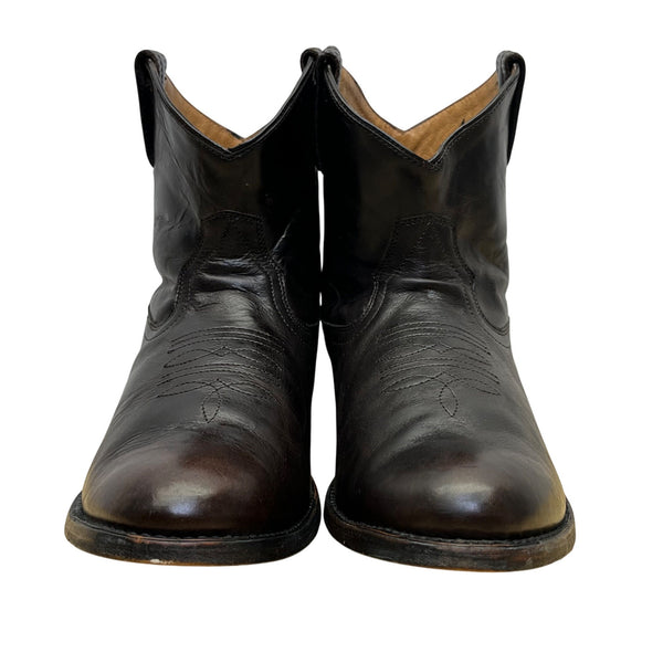 Steve Madden Women’s Brown Leather Western Cowboy Ankle Top Autry Boots Size 10