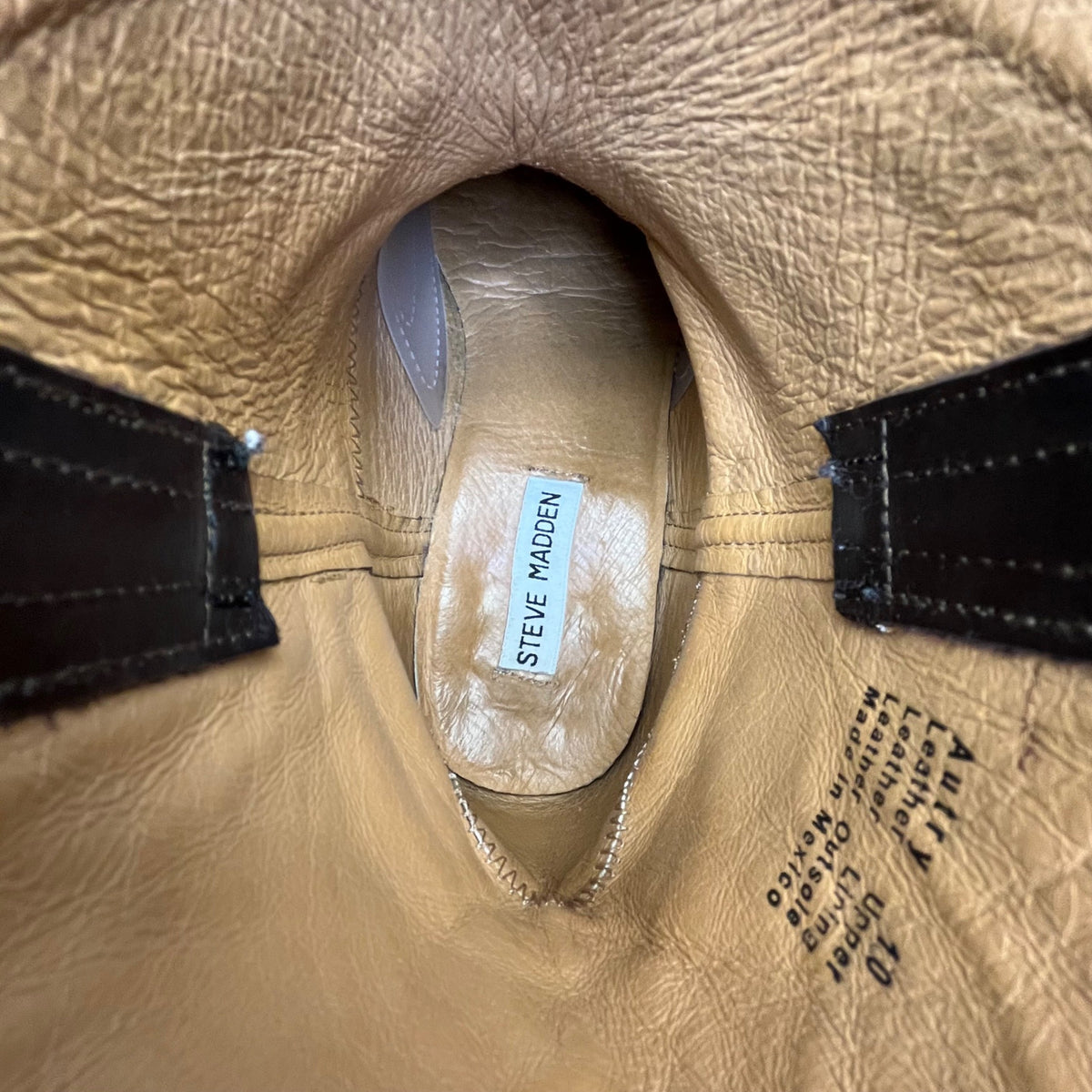 Steve Madden Women’s Brown Leather Western Cowboy Ankle Top Autry Boots Size 10