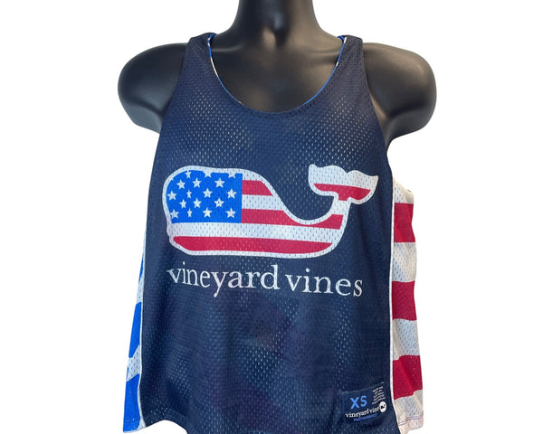 Vineyard Vines Men’s Patriotic Mesh Tank Top With American Flag Sz XS