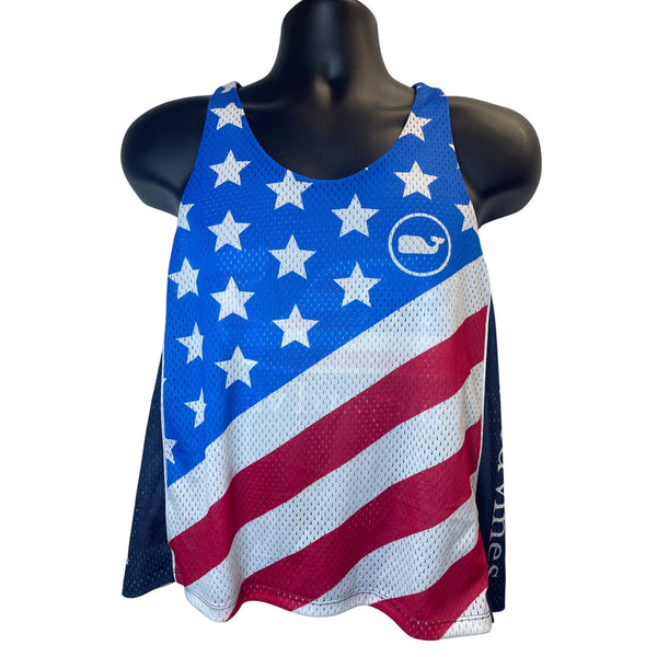 Vineyard Vines Men’s Patriotic Mesh Tank Top With American Flag Sz XS