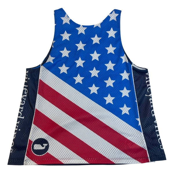 Vineyard Vines Men’s Patriotic Mesh Tank Top With American Flag Sz XS